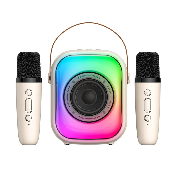 ONIKUMA L7 RGB Home Karaoke Machine Bluetooth-compatible Speaker with 2 Microphone - White