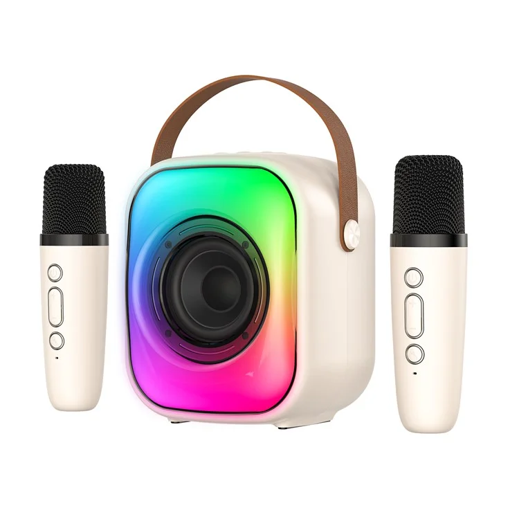 ONIKUMA L7 RGB Home Karaoke Machine Bluetooth-compatible Speaker with 2 Microphone - White