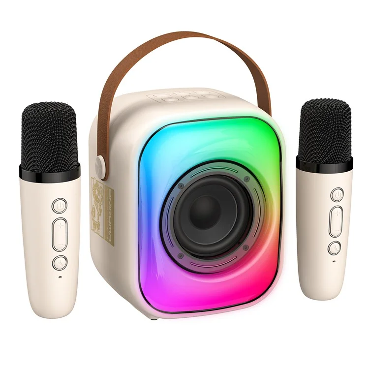 ONIKUMA L7 RGB Home Karaoke Machine Bluetooth-compatible Speaker with 2 Microphone - White