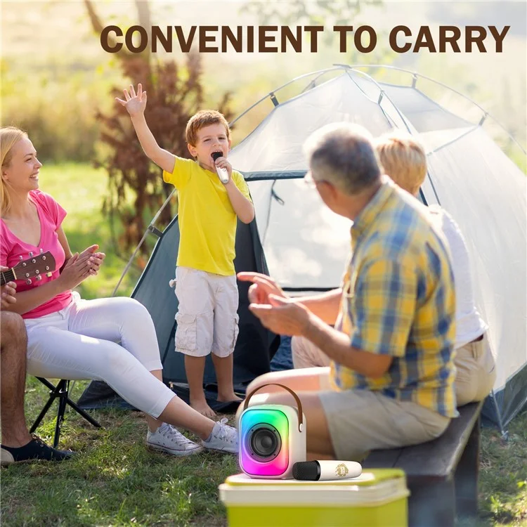 ONIKUMA L7 RGB Home Karaoke Machine Bluetooth-compatible Speaker with 2 Microphone - White