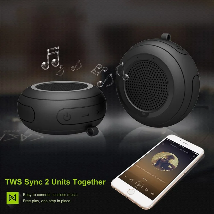 CYBORIS T101 Floating TWS Bluetooth-Lautsprecher Wasserdicht Hifi-Sound Subwoofer - Schwarz