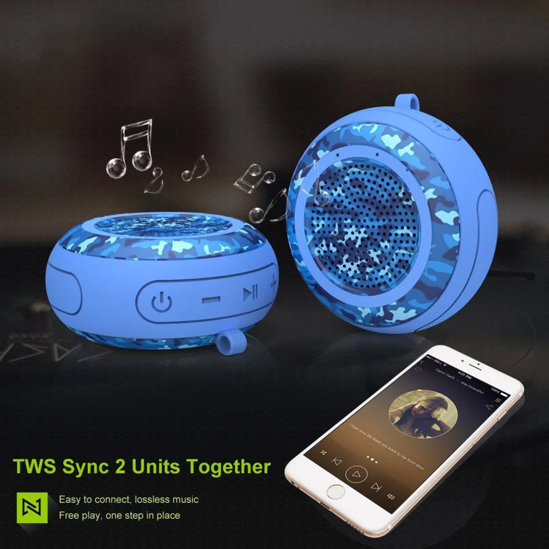CYBORIS T101 Floating TWS Bluetooth-compatible Speaker Waterproof HiFi Sound Subwoofer - Blue