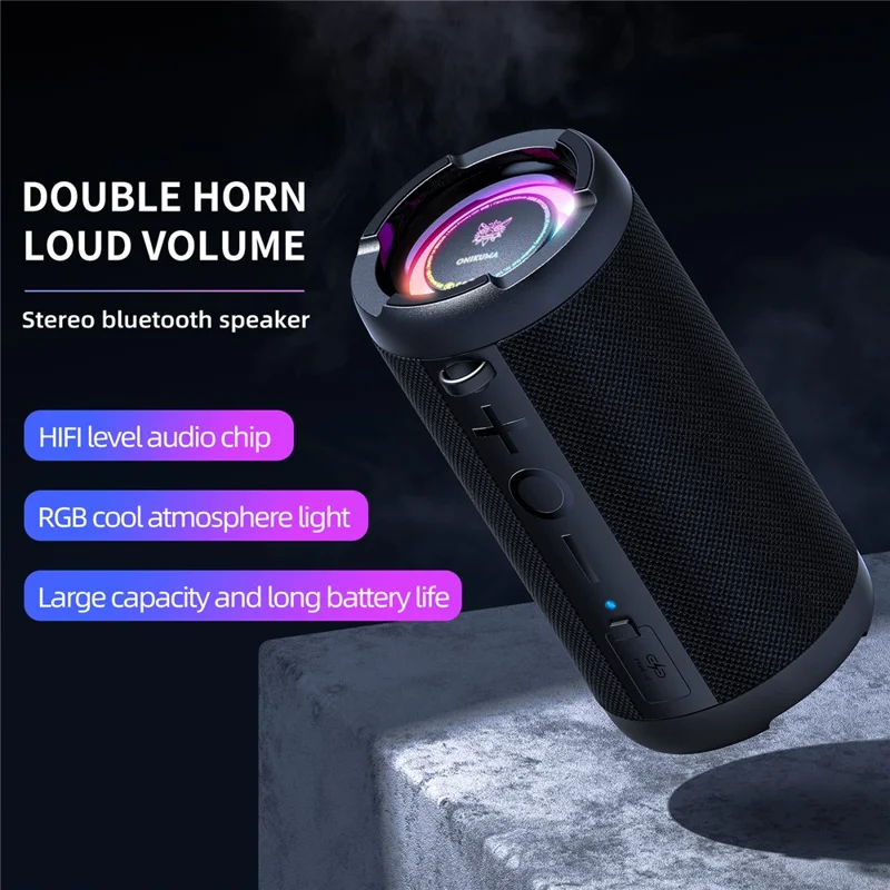 ONIKUMA L20 Portable Bluetooth-compatible Speaker Dynamic RGB Light Wireless Music Subwoofer