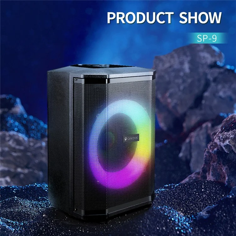 CELEBRAT SP-09 40W Haut-parleur portable haute puissance avec caisson de basses TWS Bluetooth et microphone - Prise EU