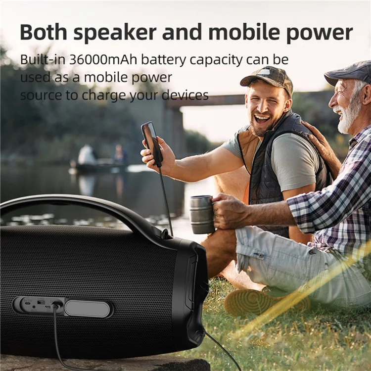 ZEALOT S98 160W Portable Bluetooth-compatible Speaker TWS Wireless HiFi Stereo Music Subwoofer - Black
