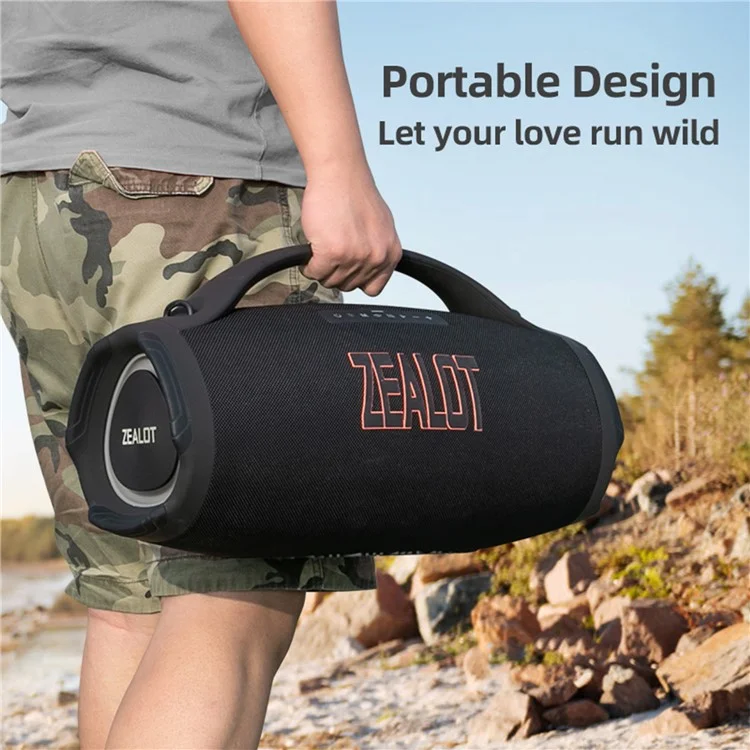 ZEALOT S98 160W Portable Bluetooth-compatible Speaker TWS Wireless HiFi Stereo Music Subwoofer - Black