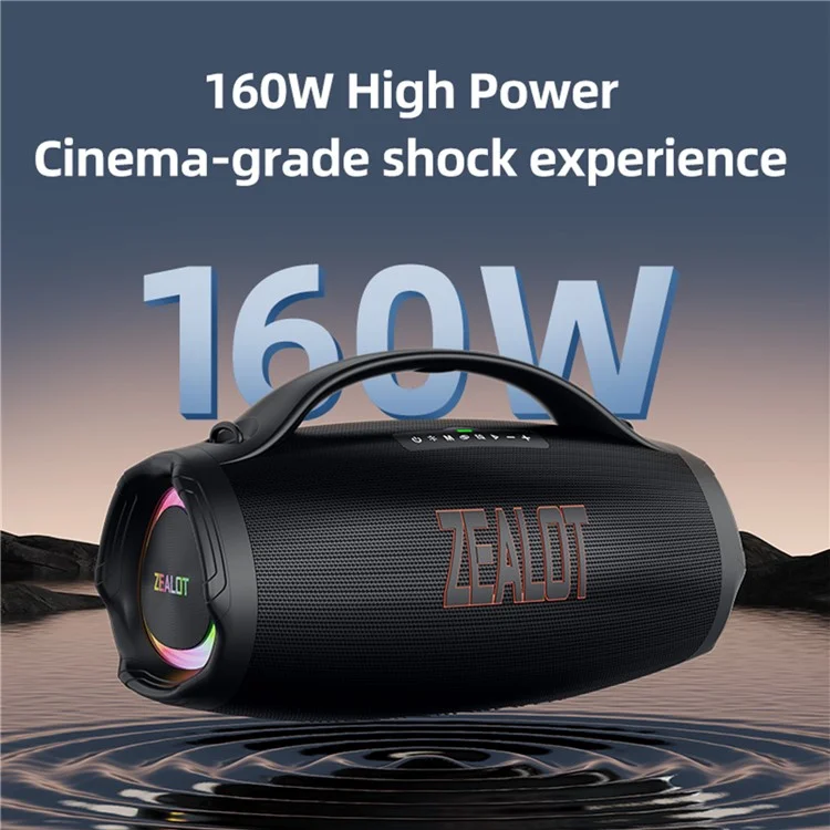 ZEALOT S98 160W Portable Bluetooth-compatible Speaker TWS Wireless HiFi Stereo Music Subwoofer - Black