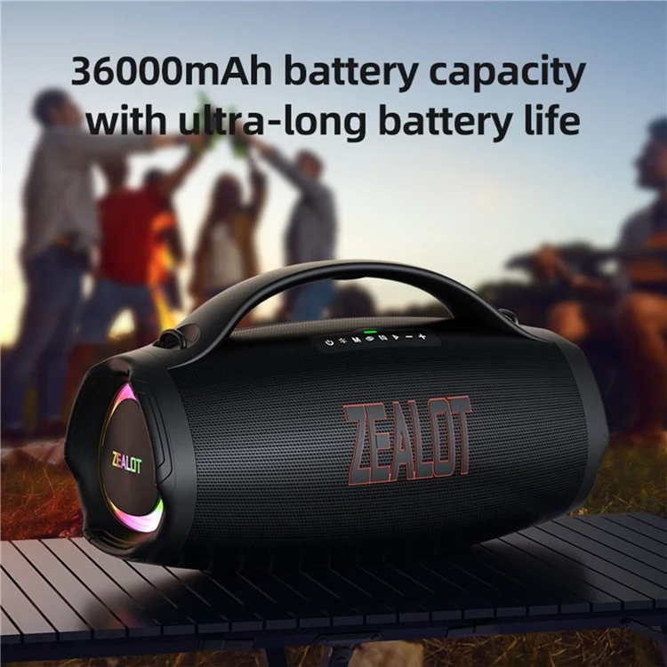 ZEALOT S98 160W Portable Bluetooth-compatible Speaker TWS Wireless HiFi Stereo Music Subwoofer - Black