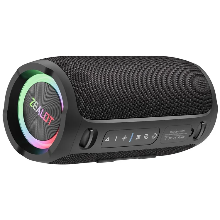 ZEALOT S76 50W Alto-Falante Bluetooth Portátil à Prova D'Água Sem Fio Subwoofer Estéreo de Música - Preto