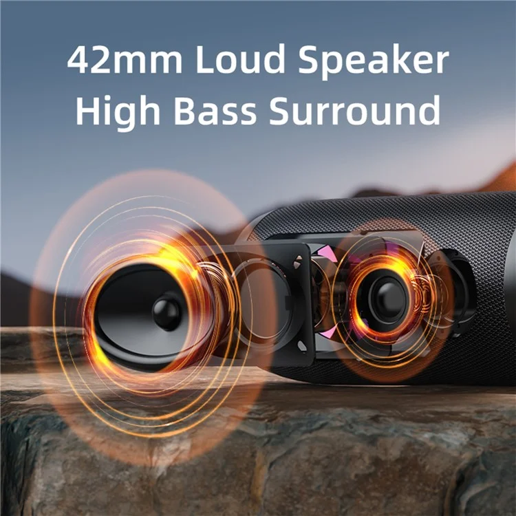 ZEALOT S76 50W Alto-Falante Bluetooth Portátil à Prova D'Água Sem Fio Subwoofer Estéreo de Música - Preto