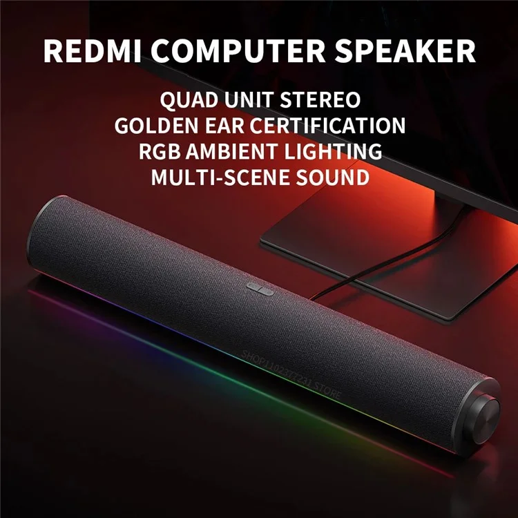 Altavoz de ordenador XIAOMI Redmi con luz RGB Bluetooth 5.0 Barra de sonido estéreo de dos canales con cuatro unidades
