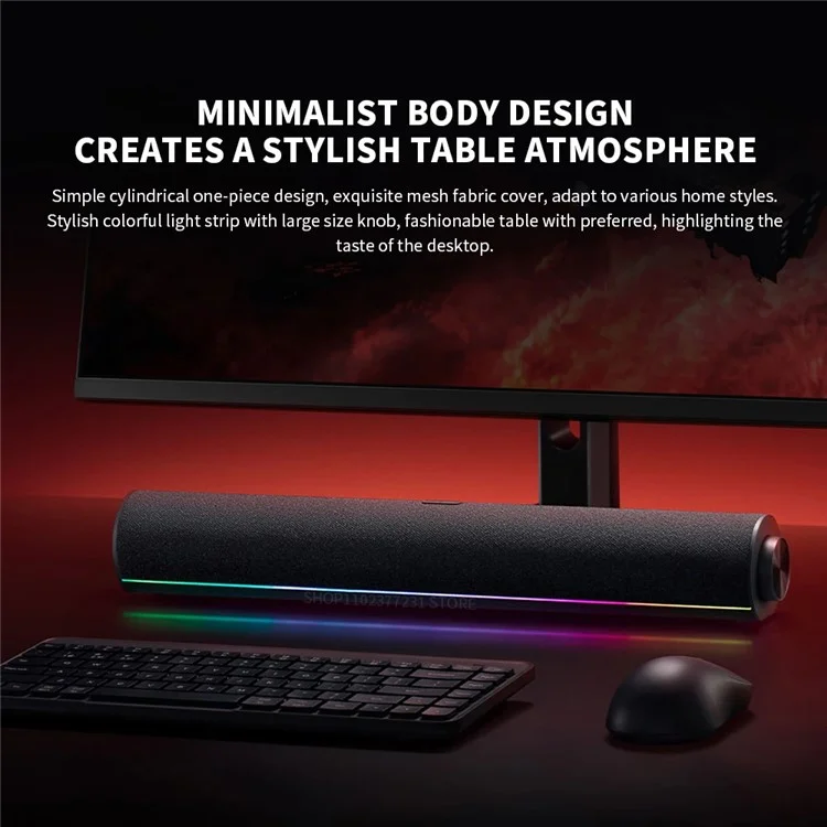 Altavoz de ordenador XIAOMI Redmi con luz RGB Bluetooth 5.0 Barra de sonido estéreo de dos canales con cuatro unidades
