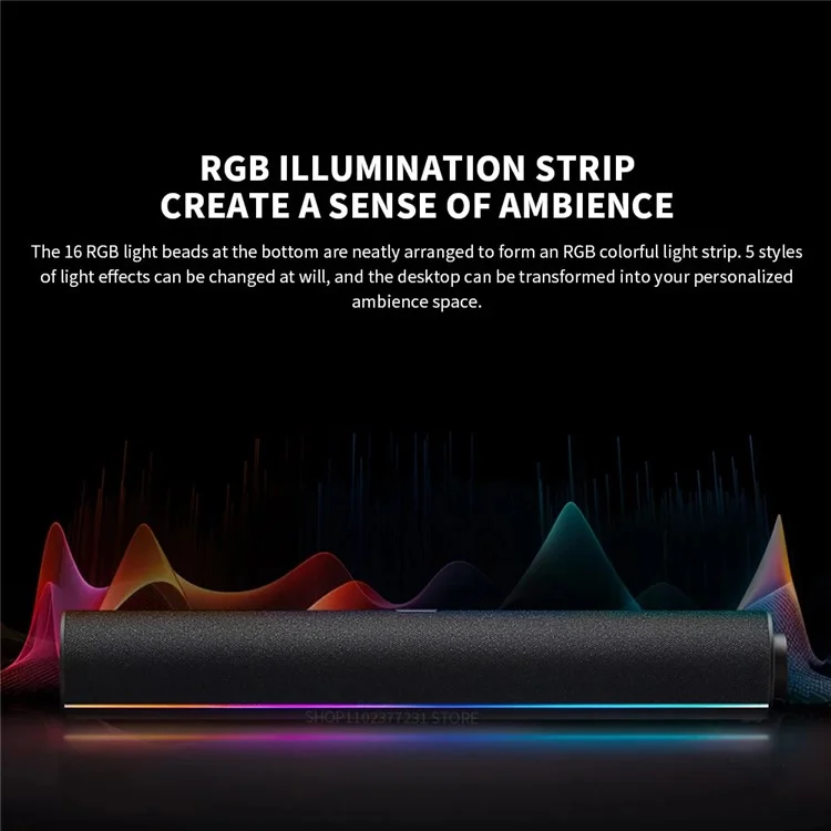 Altavoz de ordenador XIAOMI Redmi con luz RGB Bluetooth 5.0 Barra de sonido estéreo de dos canales con cuatro unidades