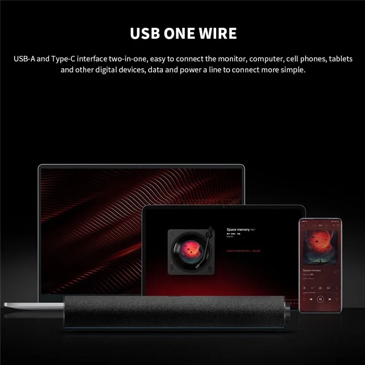 Altavoz de ordenador XIAOMI Redmi con luz RGB Bluetooth 5.0 Barra de sonido estéreo de dos canales con cuatro unidades