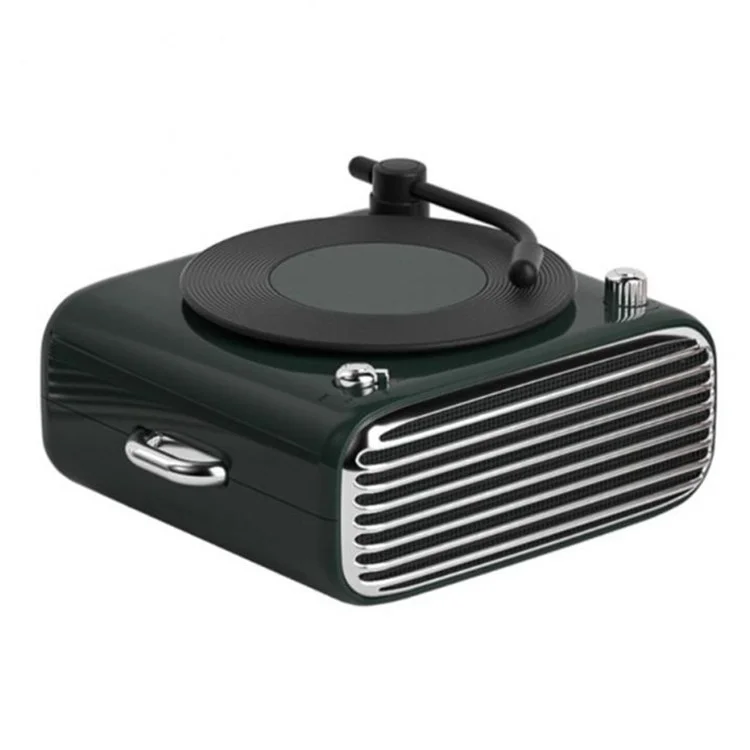 Phonograph Style Mini Bluetooth-compatible Speaker Home Bass Sound Subwoofer - Green