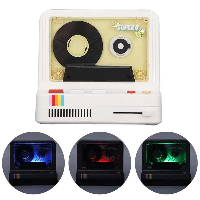 Cassette Bluetooth Speaker Home Subwoofer Support Aromatherapy TF Card Playback Night Light - Blanco
