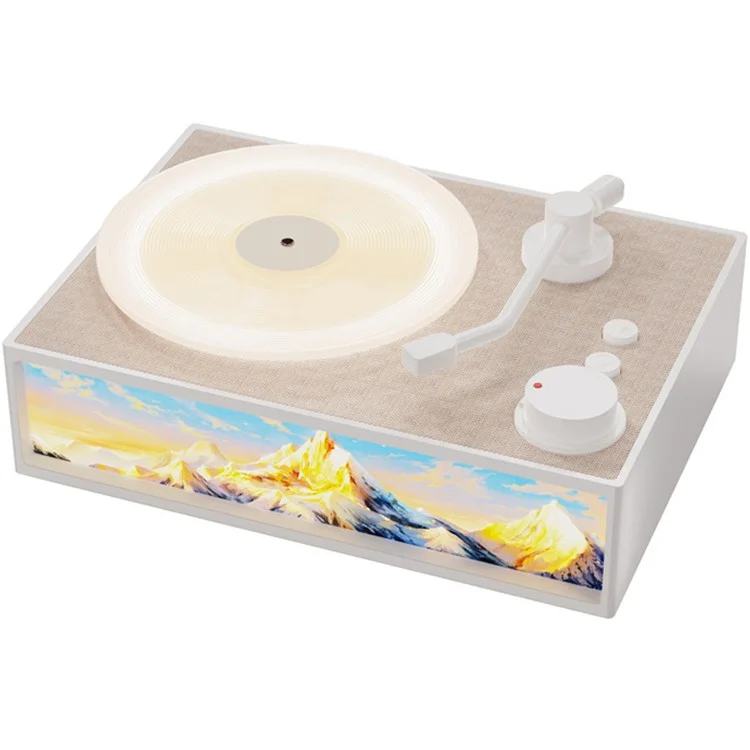 Alto-falante Bluetooth Retro Estilo Toca-discos Decoração de Casa Presente de Aniversário - Cáqui