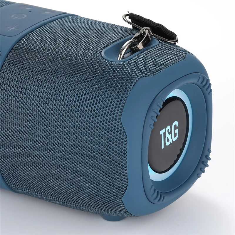 T&G TG-669 TWS Bluetooth-compatible Speaker RGB Light Outdoor Subwoofer with Shoulder Strap - Grey