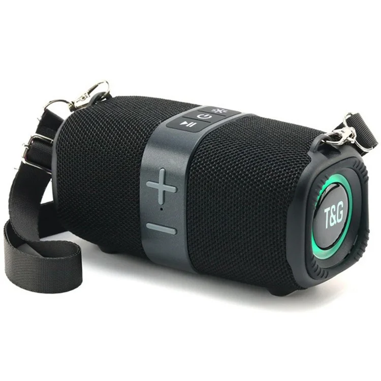 T&G TG-667 Bluetooth-compatible Speaker Subwoofer Portable Speaker with RGB Light Support U Disk / AUX / TF / FM - Black