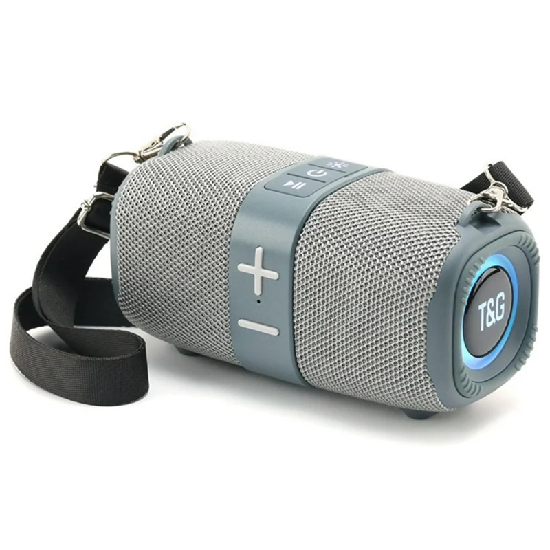 T&G TG-667 Bluetooth-compatible Speaker Subwoofer Portable Speaker with RGB Light Support U Disk / AUX / TF / FM - Grey