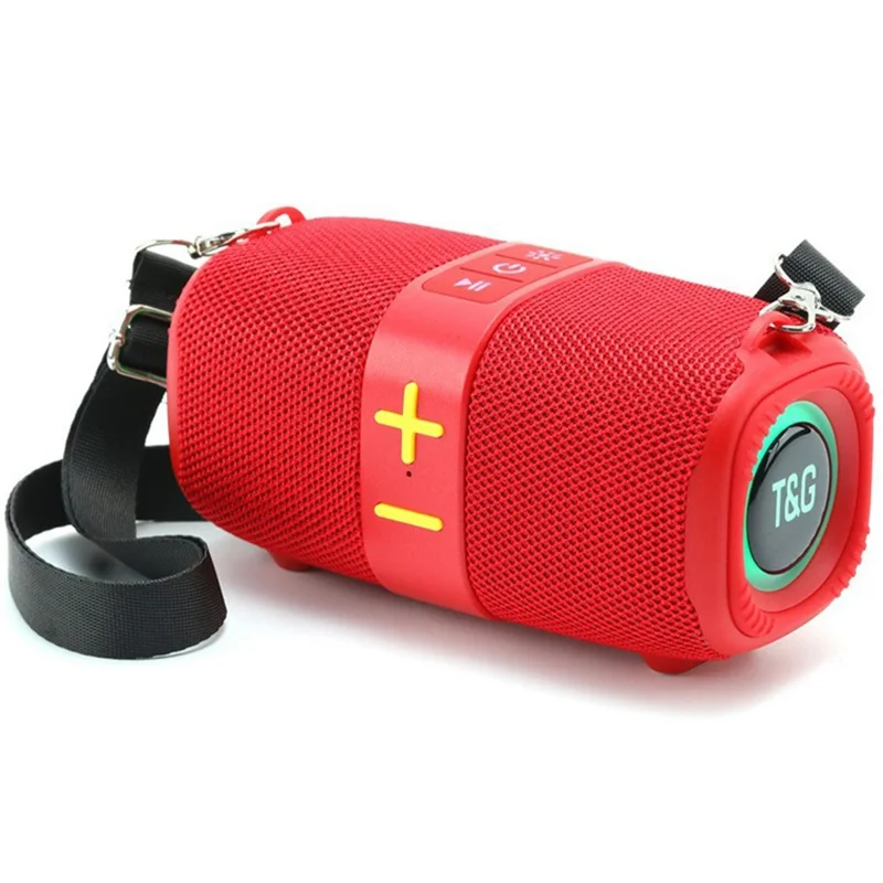 T&G TG-667 Bluetooth-compatible Speaker Subwoofer Portable Speaker with RGB Light Support U Disk / AUX / TF / FM - Red