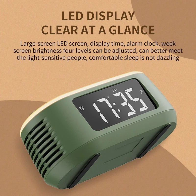 CYBORIS T13 Natural Sounds White Noise Alarm Clock Bluetooth-compatible Speaker with Ambient Light - Black