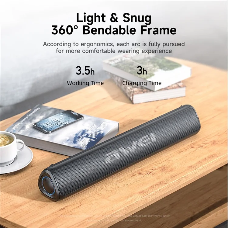 AWEI Y333 Bluetooth-compatible TWS Pairing TV Soundbar Wireless Speaker Stereo Bass Sound Subwoofer