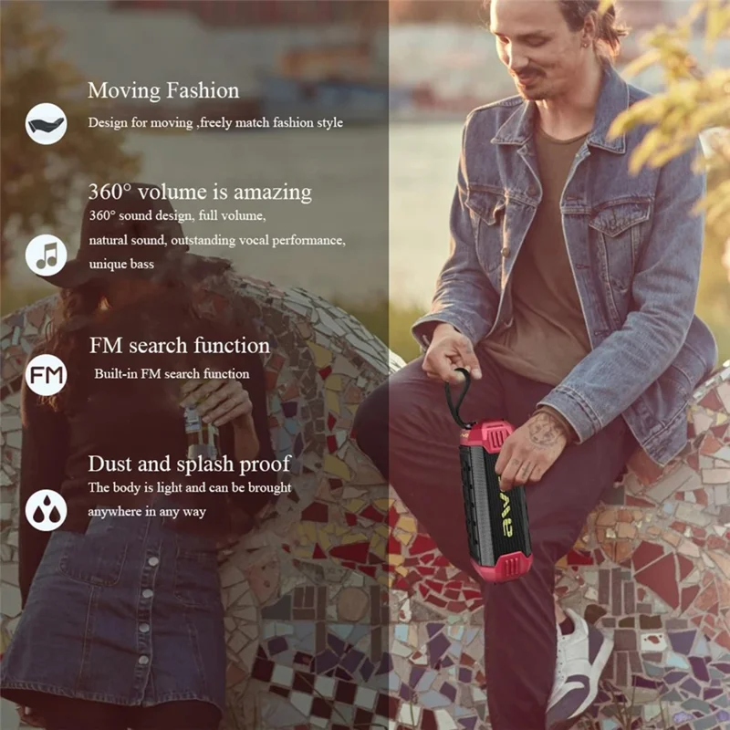 AWEI Y280 16W High Power Bluetooth-compatible Speaker IPX4 Waterproof Outdoor Portable Subwoofer - Green