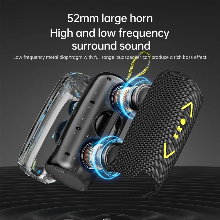Altavoz Bluetooth impermeable AWEI KA32 TWS con emparejamiento, reproductor de música con subwoofer y luces de colores