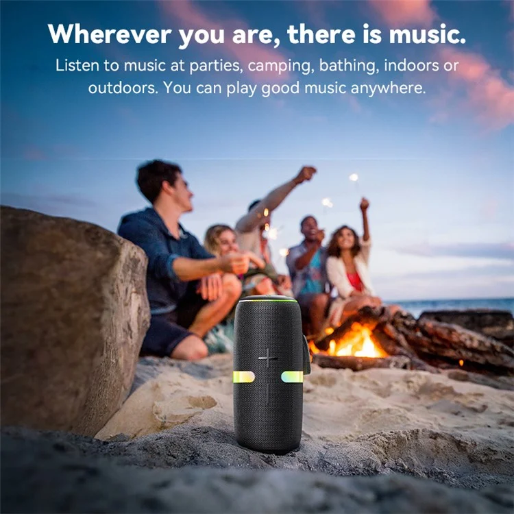 YESIDO YSW22 Portable Bluetooth-compatible Speaker RGB Light Waterproof Wireless Music Subwoofer