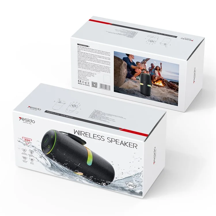 YESIDO YSW22 Portable Bluetooth-compatible Speaker RGB Light Waterproof Wireless Music Subwoofer