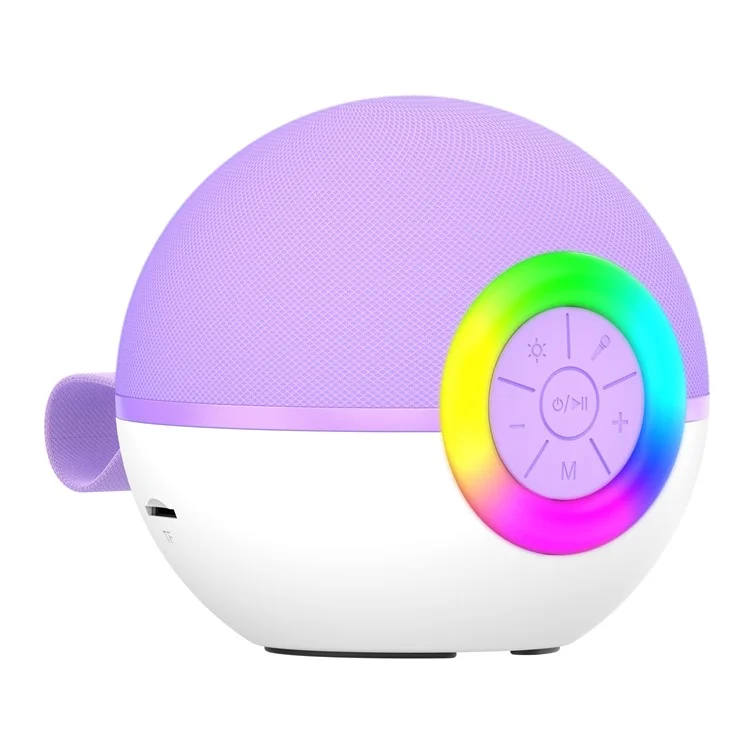 T97 Children Karaoke Machine Bluetooth-compatible Speaker Subwoofer with 1 Microphone - Purple