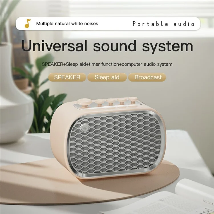 P13 Dispositivo Multifunzione per Aiuto del Sonno Bianco Rumore Altoparlante Bluetooth Supporto FM Radio, Scheda TF - Beige