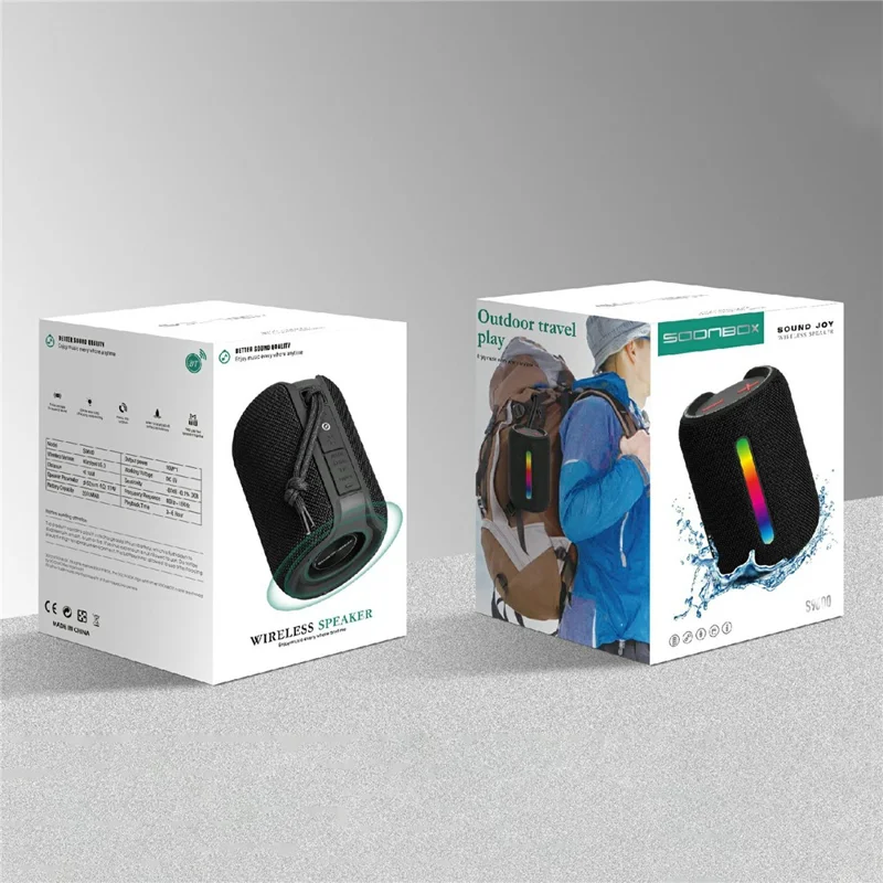 SOONBOX S9600 10W Outdoor Portable Loudspeaker TWS Wireless Bluetooth-compatible Speaker with LED Light - Camouflage