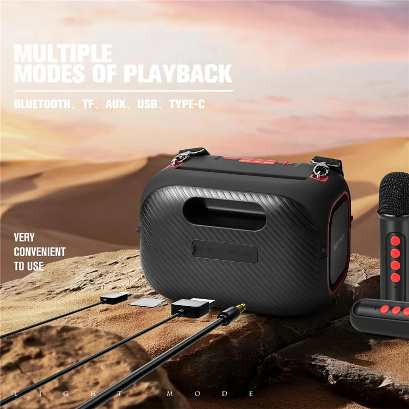 SOONBOX S3000 40W Portable Colorful Light Bluetooth-compatible Speaker Stereo Music Subwoofer - Blue