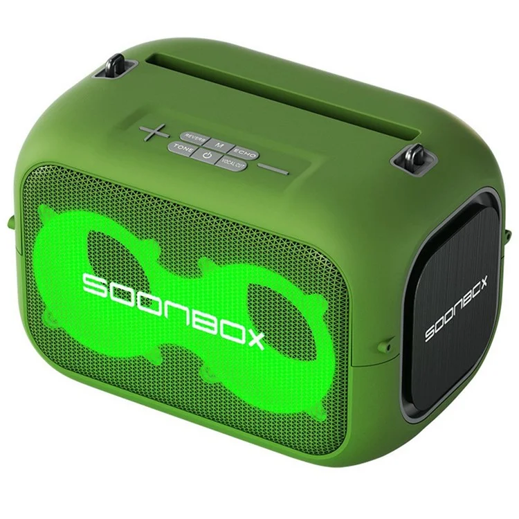 SOONBOX S3000 40W Portable Colorful Light Bluetooth-compatible Speaker Stereo Music Subwoofer - Green