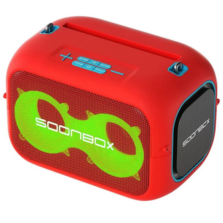 SOONBOX S3000 40W Portable Colorful Light Bluetooth-compatible Speaker Stereo Music Subwoofer - Red