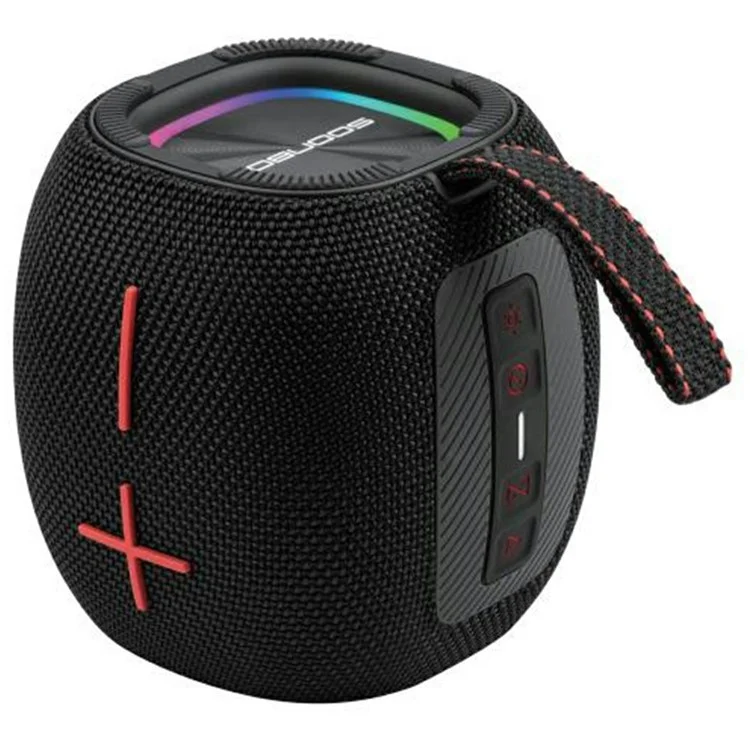 Sotonbox S6900 Portable RGB Light Bluetooth Speakoth Speaker IPX6 Subwoofer de Música Pesada Impermeable - Negro