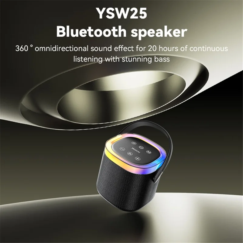 YESIDO YSW25 IP67 Waterproof Bluetooth-compatible Speaker 1800mAh Portable Wireless Speaker with RGB Light