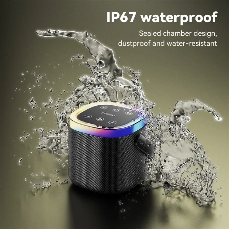 YESIDO YSW25 IP67 Waterproof Bluetooth-compatible Speaker 1800mAh Portable Wireless Speaker with RGB Light