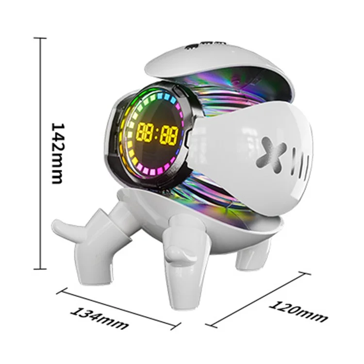 M10 Robot Shape AI Bluetooth-compatible Speaker with Alarm Clock RGB Lights Deep Bass Speaker FM Radio - Black