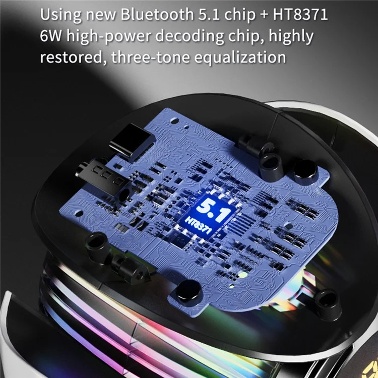 M10 Robot Shape AI Bluetooth-compatible Speaker with Alarm Clock RGB Lights Deep Bass Speaker FM Radio - Black