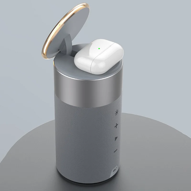 S02 Bluetooth-compatible Speaker Magnetic Wireless Charger 2 in 1 Wireless Charging Station with Night Light - Blue