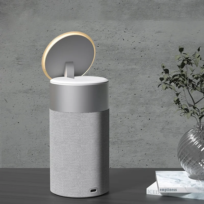 S02 Bluetooth-compatible Speaker Magnetic Wireless Charger 2 in 1 Wireless Charging Station with Night Light - Blue