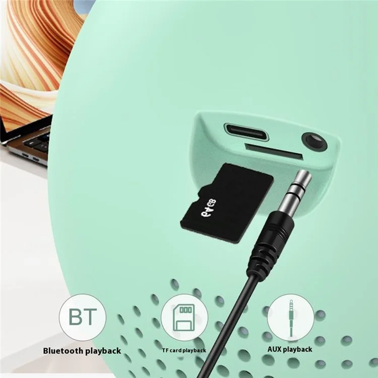 S8 Makeup Mircor ai Bluetooth -динамик с Сигналом Будильника Lights Lights Support TF Card Card - Белый