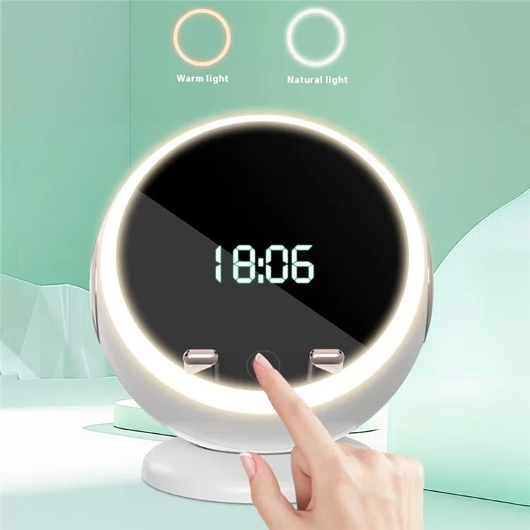 S8 Makeup Mircor ai Bluetooth -динамик с Сигналом Будильника Lights Lights Support TF Card Card - Белый