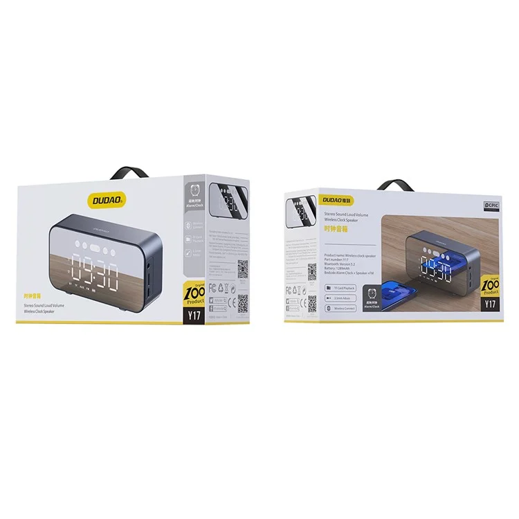 DUDAO Y17 Wireless Bluetooth-compatible Speaker Alarm Clock Multi-Function Home High Volume Subwoofer
