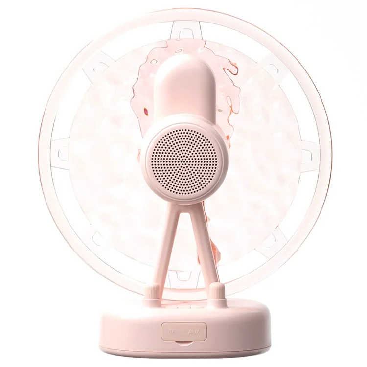 ZAY-L07 Riesenrad-Wasserrippel-Bluetooth-Lautsprecher Atmosphäre Farbiges Licht Kreative Mini-Lautsprecher Heimdekoration - Pink