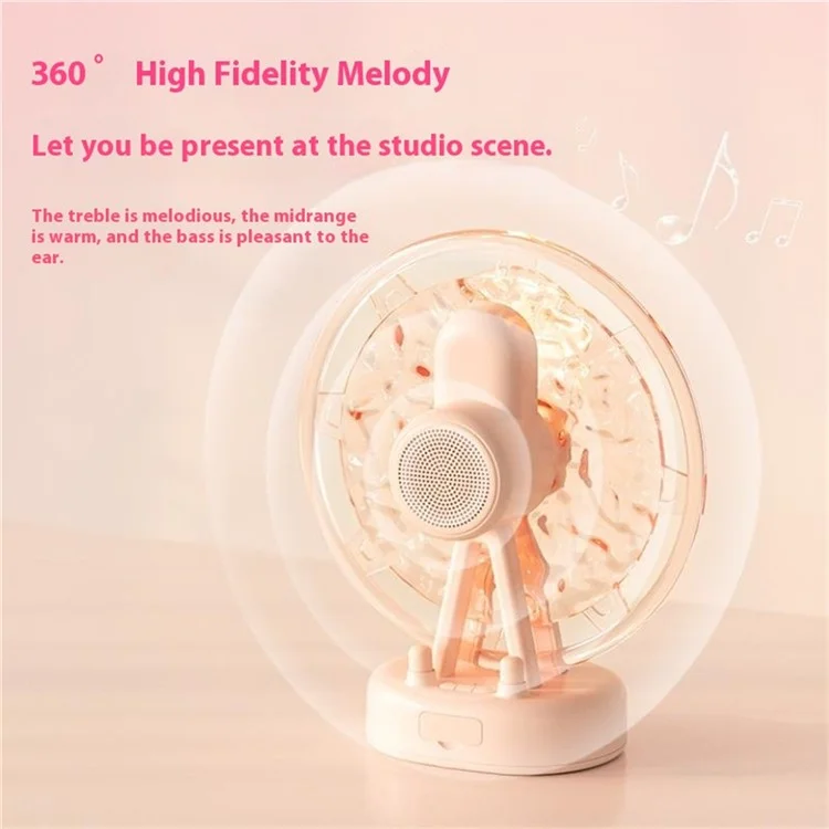 ZAY-L07 Riesenrad-Wasserrippel-Bluetooth-Lautsprecher Atmosphäre Farbiges Licht Kreative Mini-Lautsprecher Heimdekoration - Pink