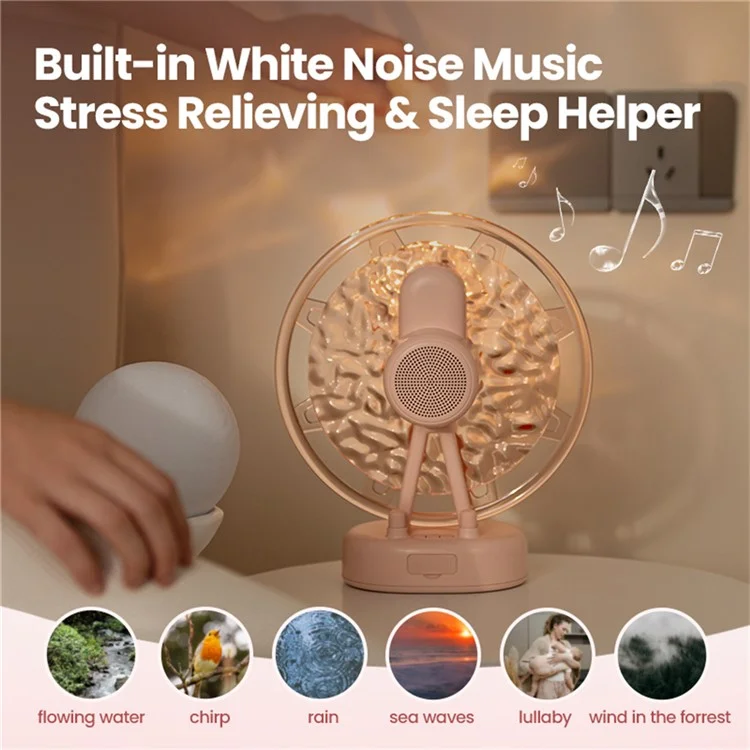 ZAY-L07 Riesenrad-Wasserrippel-Bluetooth-Lautsprecher Atmosphäre Farbiges Licht Kreative Mini-Lautsprecher Heimdekoration - Pink